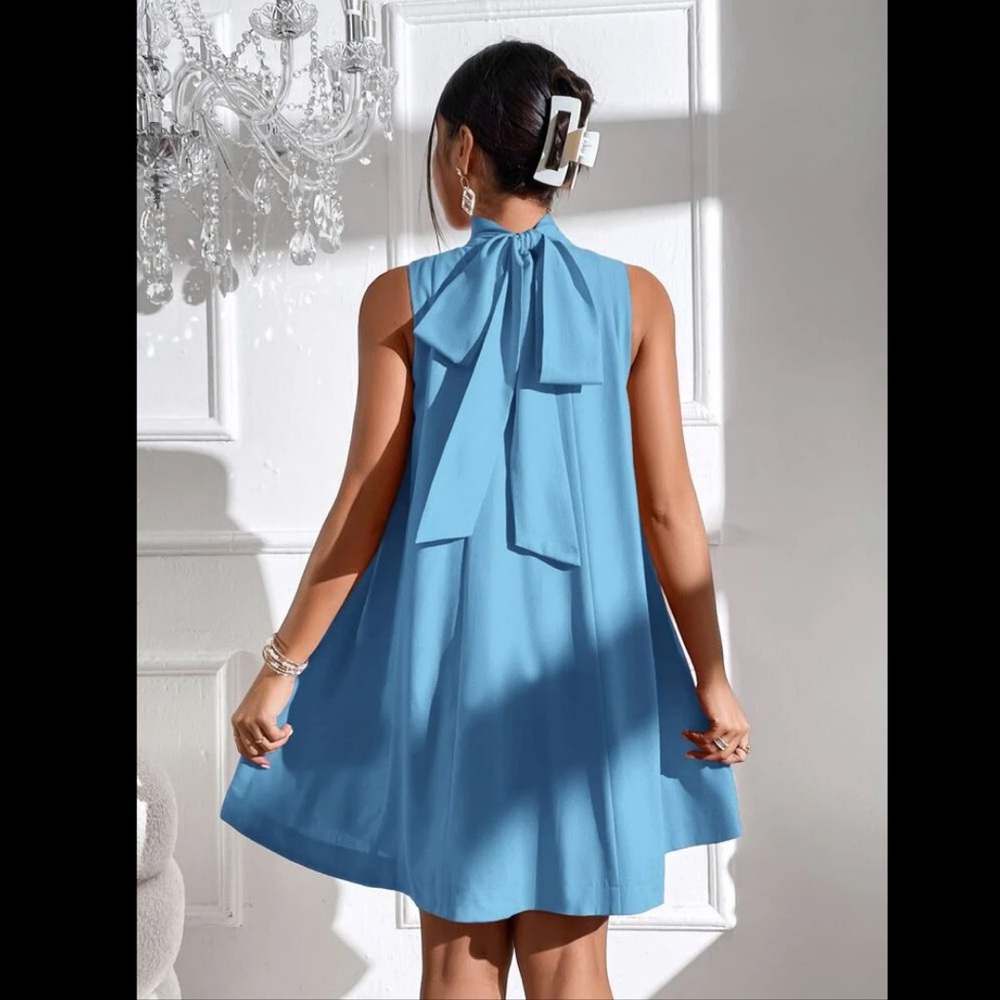 SHEIN Unity Tie Back High Neck Tank Dress